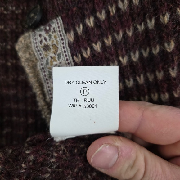 Vintage Woolrich 100% Wool Cardigan Floral Print Nordic Knit Women’s Medium - Picture 5 of 6